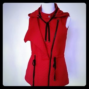 Kenneth Cole quilted red vest.